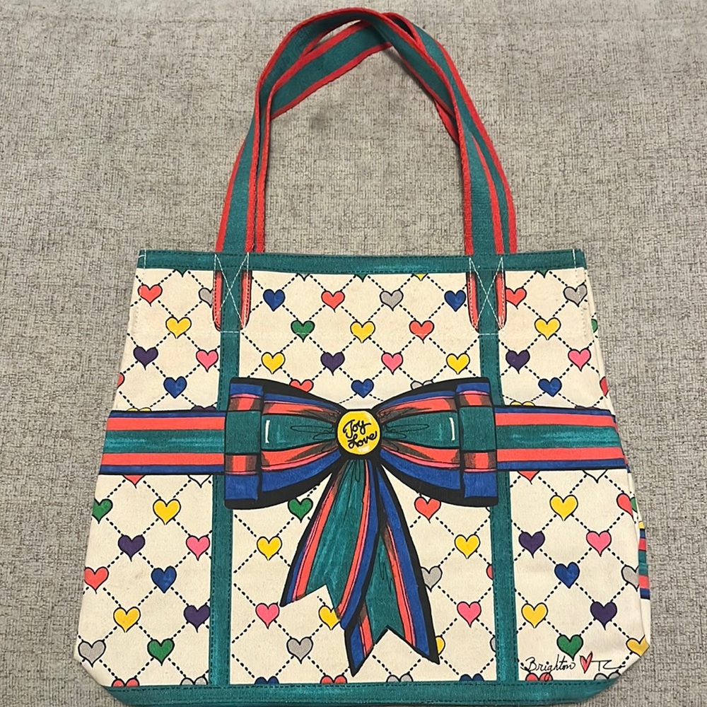 BRIGHTON HOLIDAY LOVE & JOY CANVAS TOTE